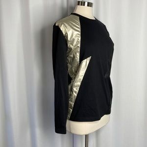 INC Lightning top in black & silver, Medium Bowie glam long sleeve t-shirt